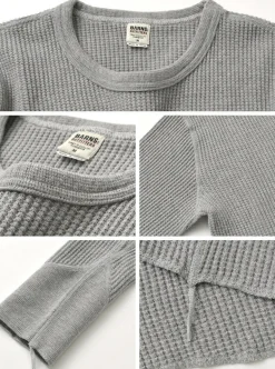BARNS / BR-3050 Big Waffle Long Sleeve Thermal / T-shirt