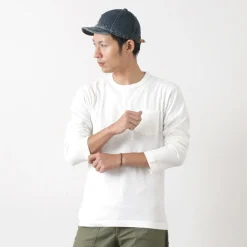 BARNS / BR-1106 Jersey Crew Neck L/S Pocket T-Shirt