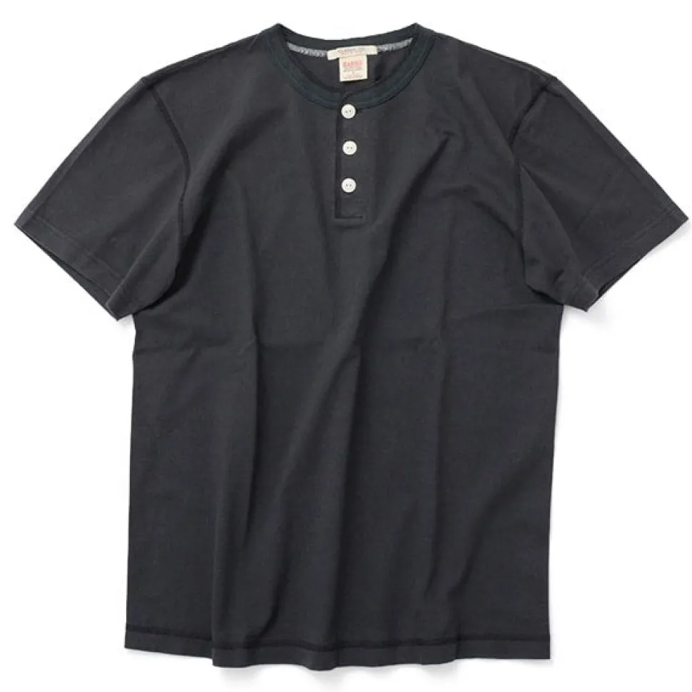 BARNS / BR-8146 Knitsted Henley Neck Short Sleeve Crew Neck T-Shirt