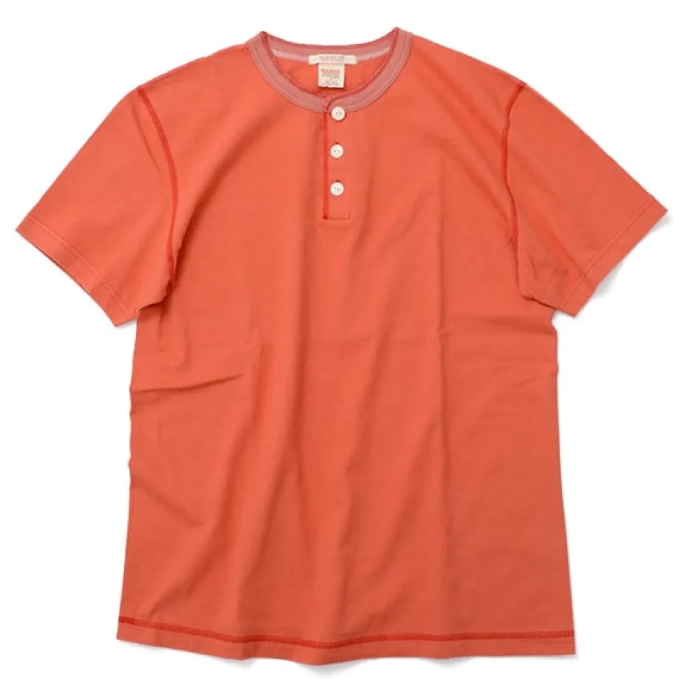 BARNS / BR-8146 Knitsted Henley Neck Short Sleeve Crew Neck T-Shirt