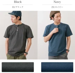 BARNS / BR-8146 Knitsted Henley Neck Short Sleeve Crew Neck T-Shirt