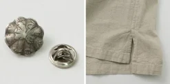BARNS / Cotton linen skipper button works concho shirt