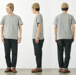 BARNS / Cozun knitted vintage gusset short sleeve crew neck T-shirt
