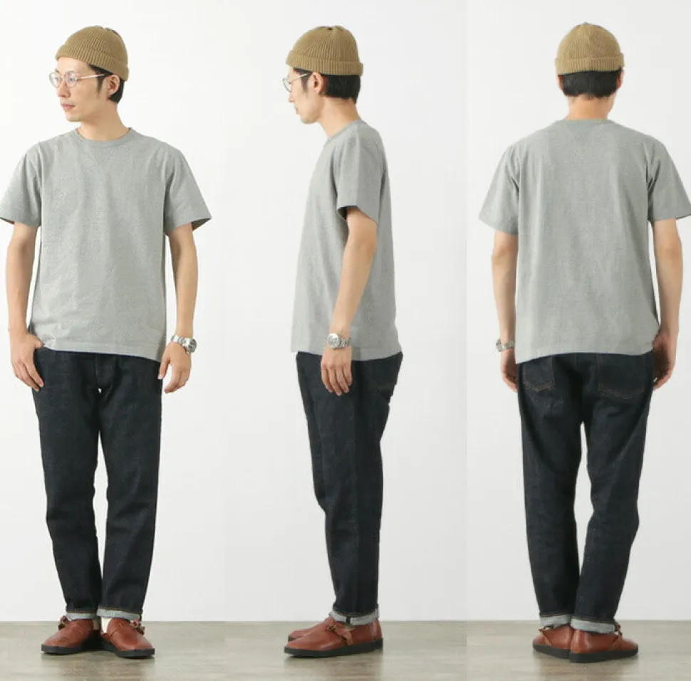 BARNS / Cozun knitted vintage gusset short sleeve crew neck T-shirt