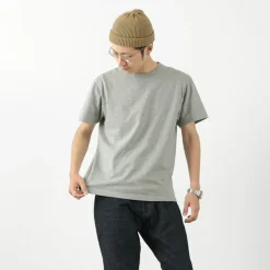 BARNS / Cozun knitted vintage gusset short sleeve crew neck T-shirt