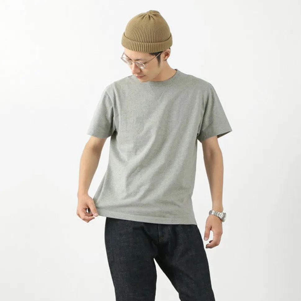 BARNS / Cozun knitted vintage gusset short sleeve crew neck T-shirt