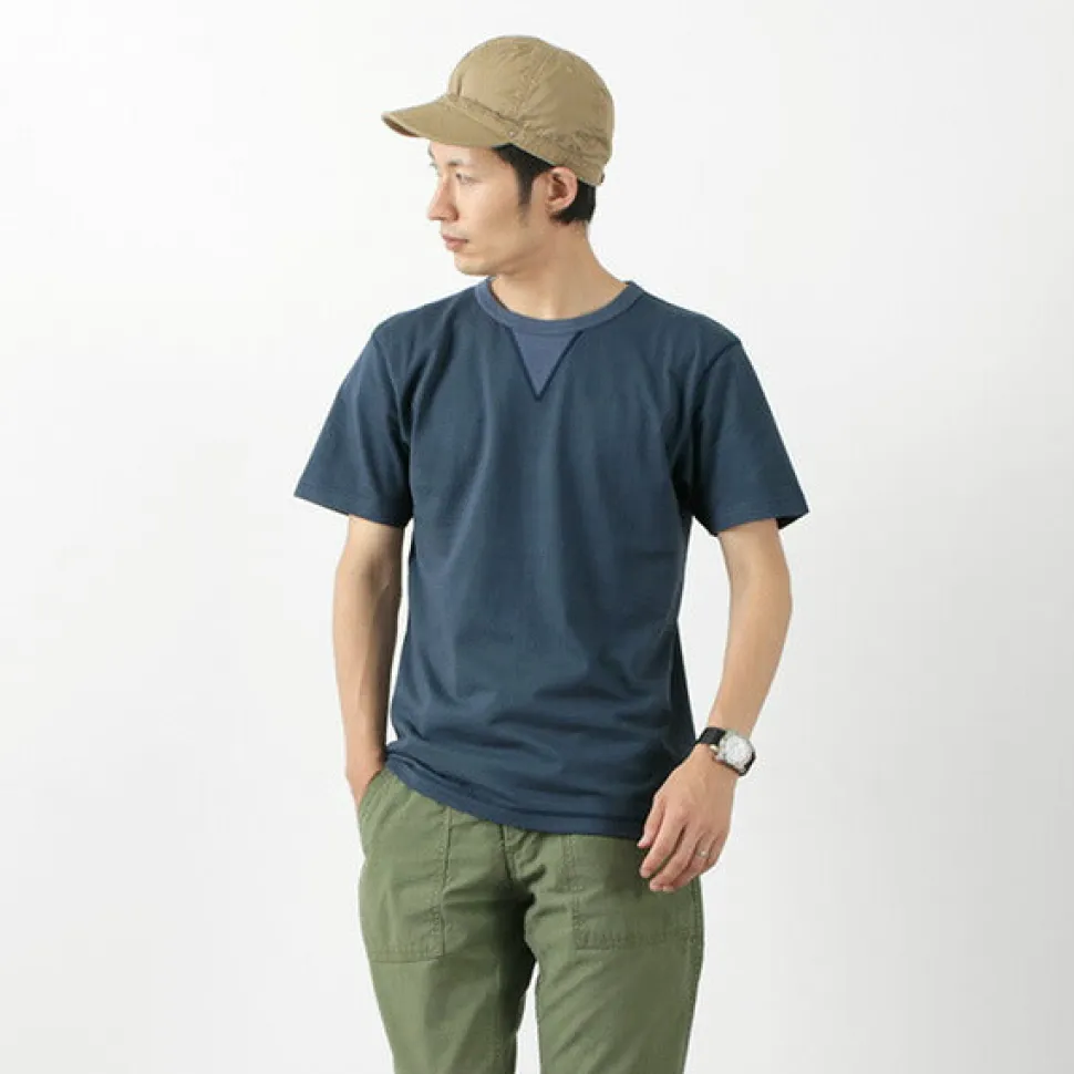 BARNS / Cozun knitted vintage gusset short sleeve crew neck T-shirt