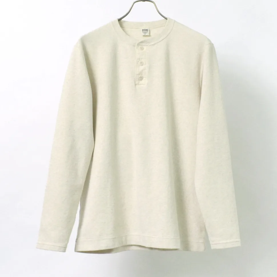 BARNS / Spun Milled Henley Neck Long Sleeve T-Shirt