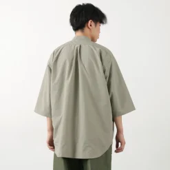 BURLAP OUTFITTER / 7/10 Sleeve Band Collar Shirt