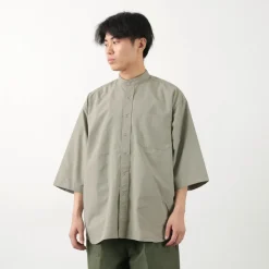 BURLAP OUTFITTER / 7/10 Sleeve Band Collar Shirt