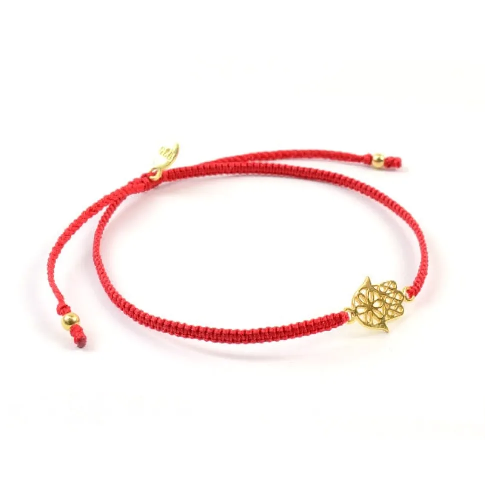 CHALISA T.. / Hamsa Hand Notched Cord Anklet