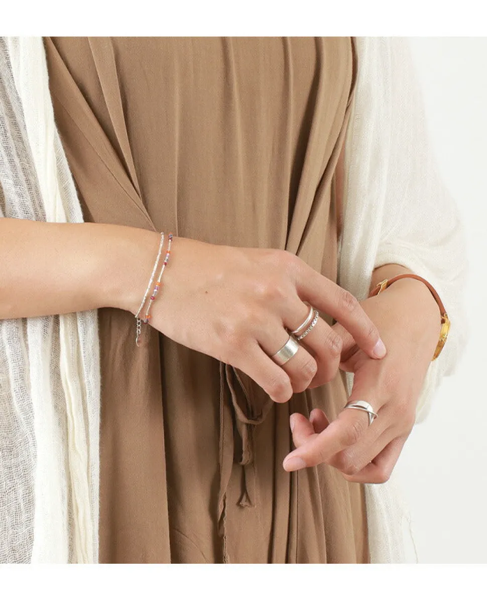 CHALISA T.. / Multi-cut Karen silver beads & tube beads / bracelet