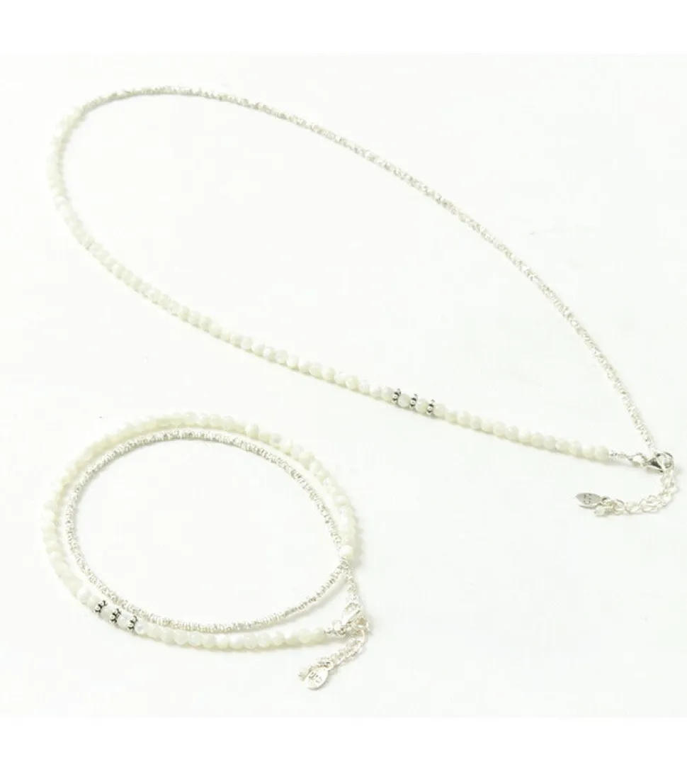 CHALISA T.. / Round Shell Wrap Anklet/Karen Silver Flat Beads