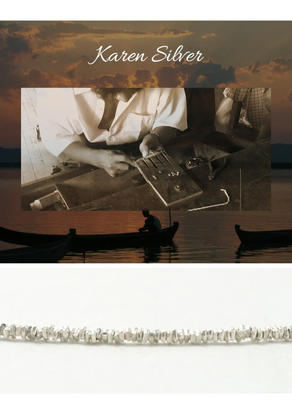 CHALISA T.. / Round Shell Wrap Anklet/Karen Silver Flat Beads