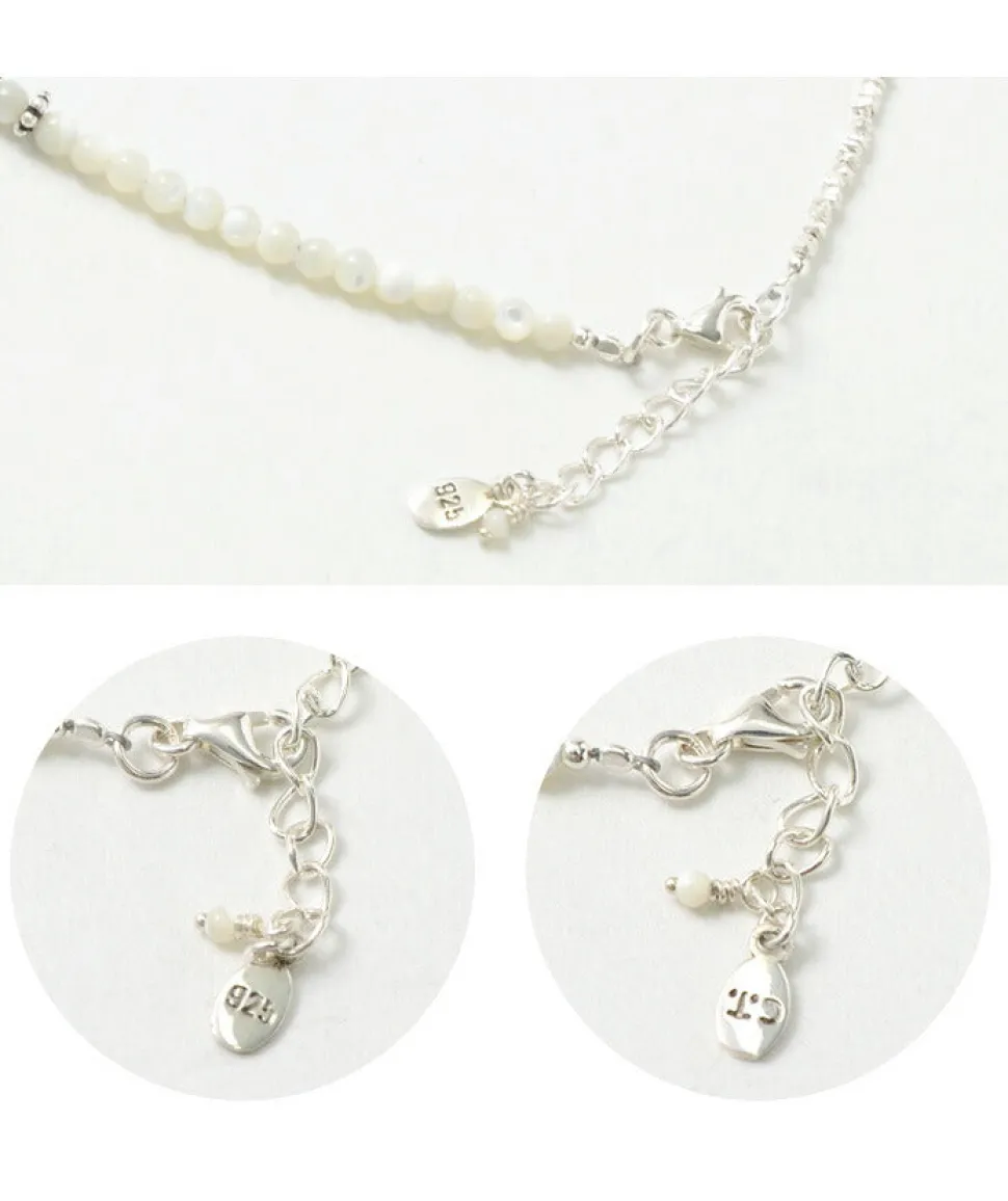 CHALISA T.. / Round Shell Wrap Anklet/Karen Silver Flat Beads