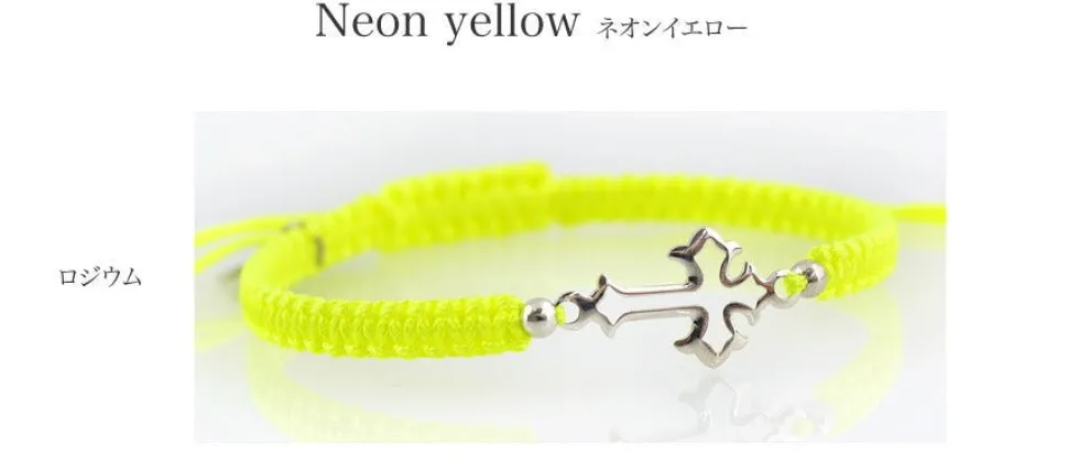 CHALISA T.. / Silver Cross Knotting Cord Anklet