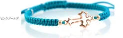 CHALISA T.. / Silver Cross Knotting Cord Anklet