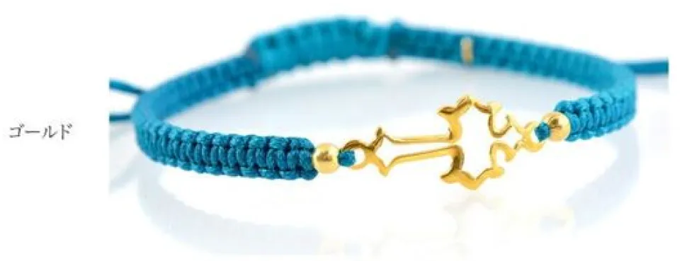 CHALISA T.. / Silver cross notched cord bracelet