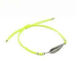 CHALISA T.. / Silver feather knotted cord bracelet