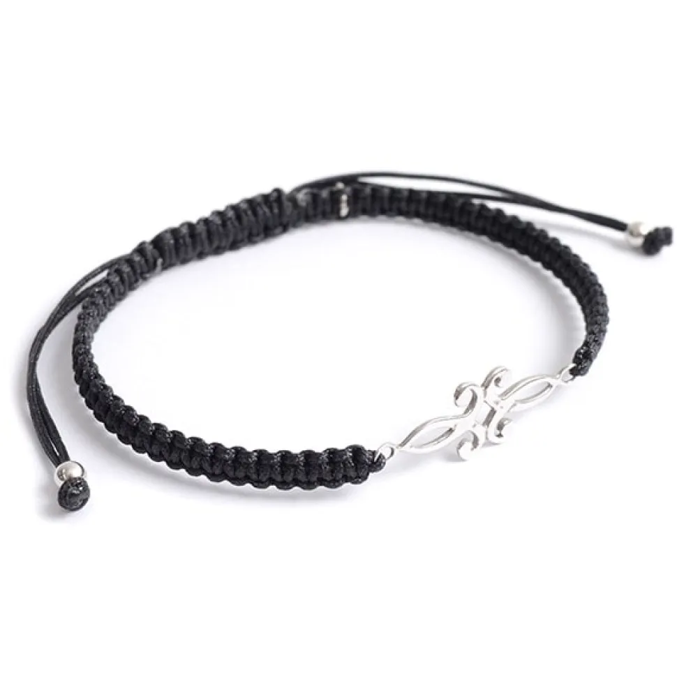 CHALISA T.. / Symmetrical Flower Pattern Notched Cord Anklet