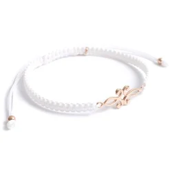 CHALISA T.. / Symmetrical Flower Pattern Notched Cord Anklet