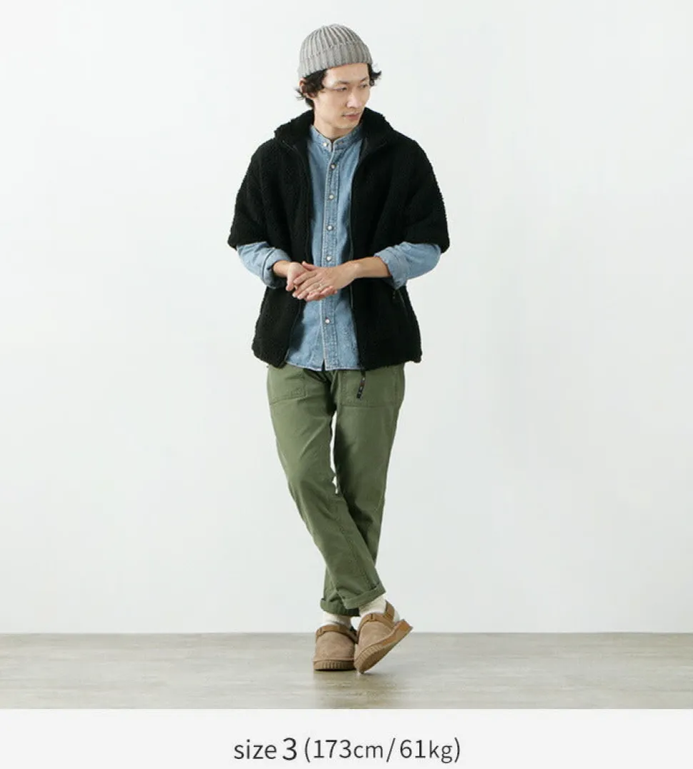FARFIELD ORIGINAL / Jacquard Weave Boa Short Sleeve Fell Jacket