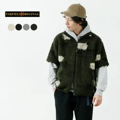 FARFIELD ORIGINAL / Jacquard Weave Boa Short Sleeve Fell Jacket