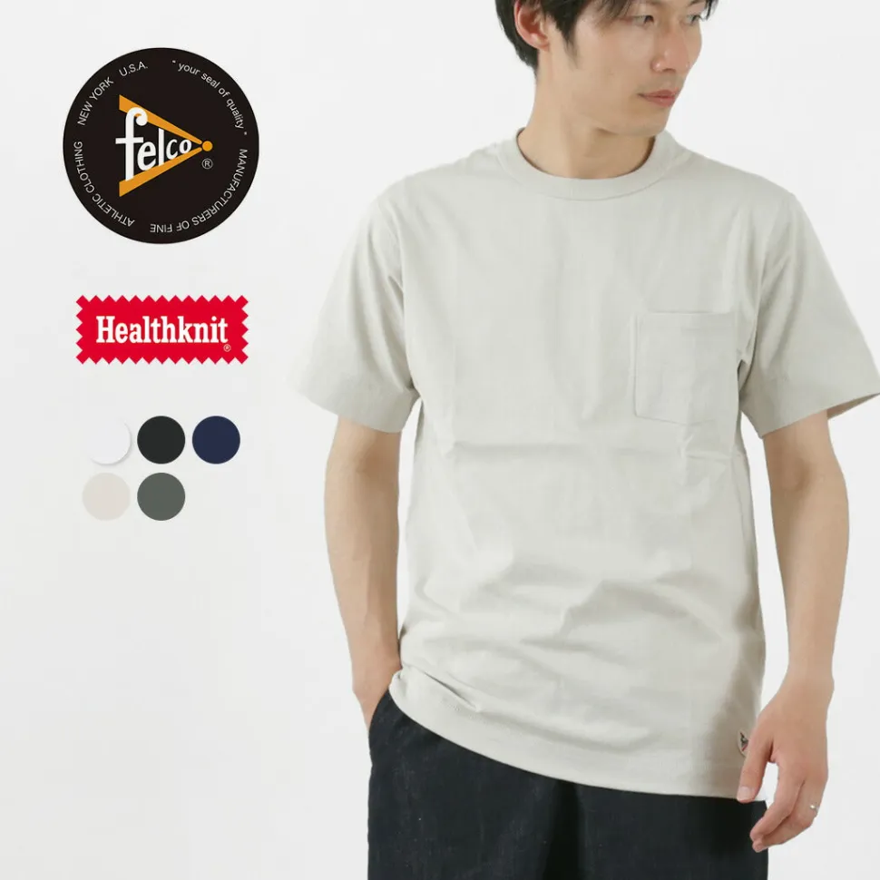 FELCO × HEALTH KNIT / Crew Neck Pocket Tee