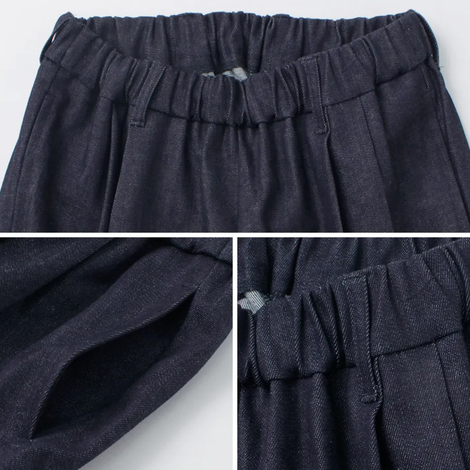 FLISTFIA / Denim Wide Tuck Trousers