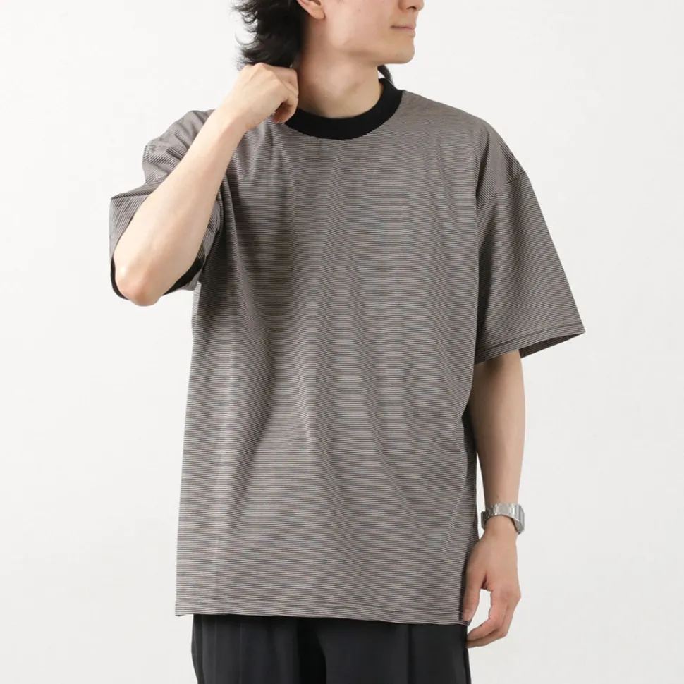 FLISTFIA / Loose fit Striped crew neck T-shirt