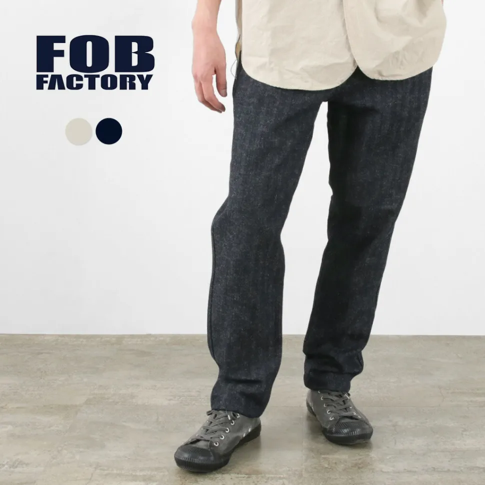 FOB FACTORY / F0516 Cotton hemp herringbone Trouser
