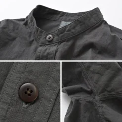 FOB FACTORY / F3464 Dye band collar shirt