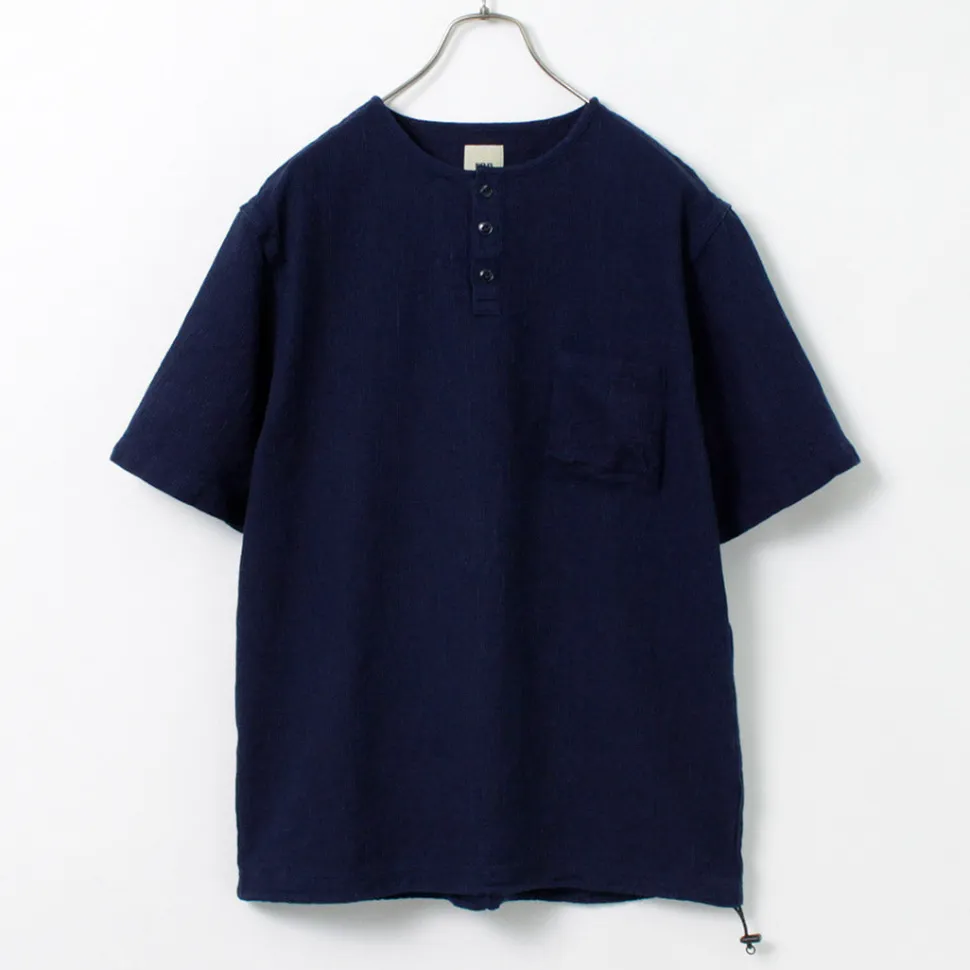 FOB FACTORY / F3493 Indigo waffle T-shirt