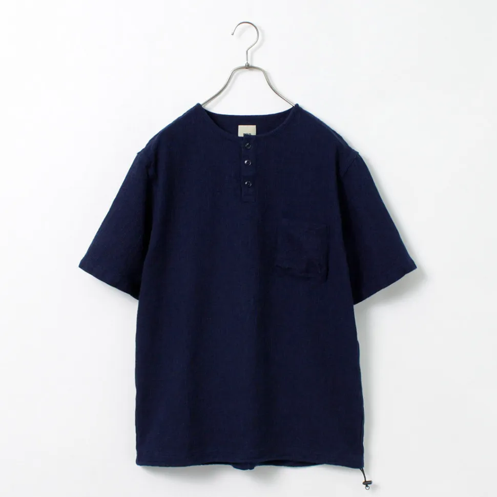 FOB FACTORY / F3493 Indigo waffle T-shirt