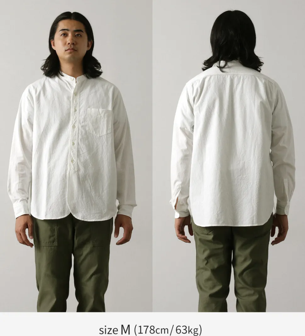 FOB FACTORY / F3429 Long sleeve Ox band collar shirt