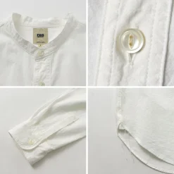 FOB FACTORY / F3429 Long sleeve Ox band collar shirt