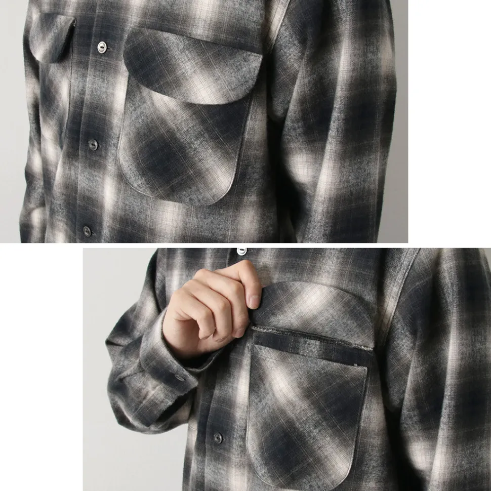 FOB FACTORY / F3505 Nel open collar shirt