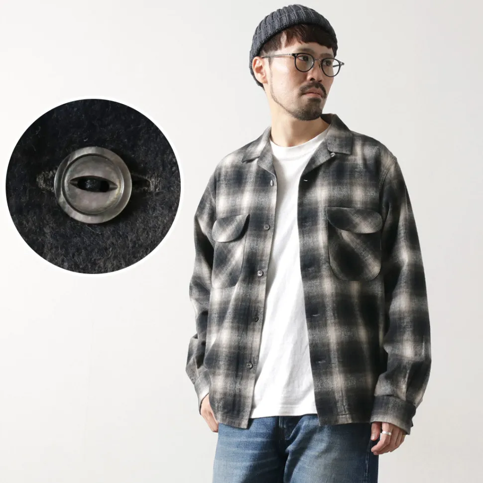 FOB FACTORY / F3505 Nel open collar shirt