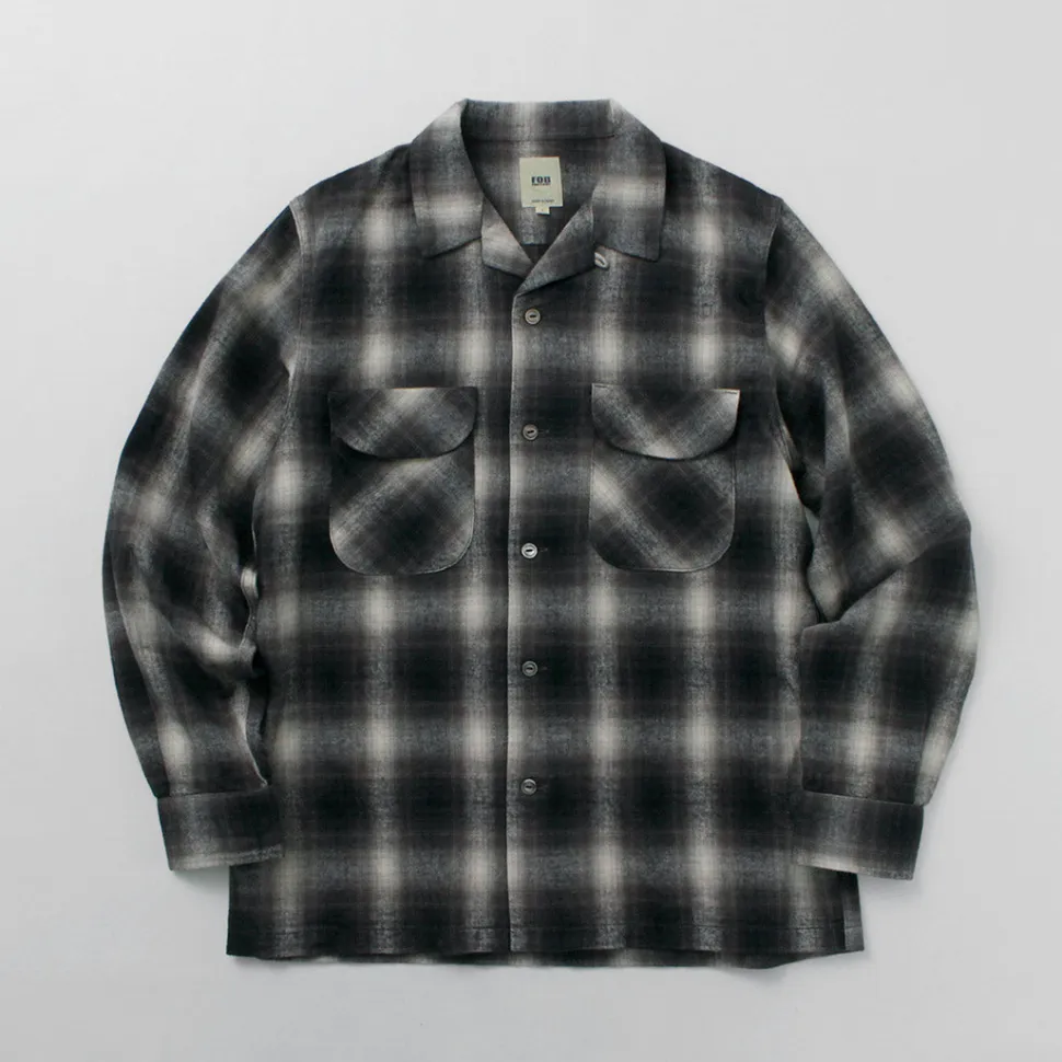 FOB FACTORY / F3505 Nel open collar shirt