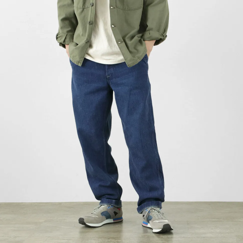 FOB FACTORY / F0511 WW2 Denim deck trousers Used finish