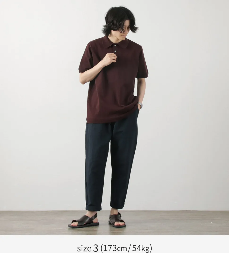 FUJITO / Knit Polo Easy Solid Collar