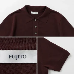 FUJITO / Knit Polo Easy Solid Collar