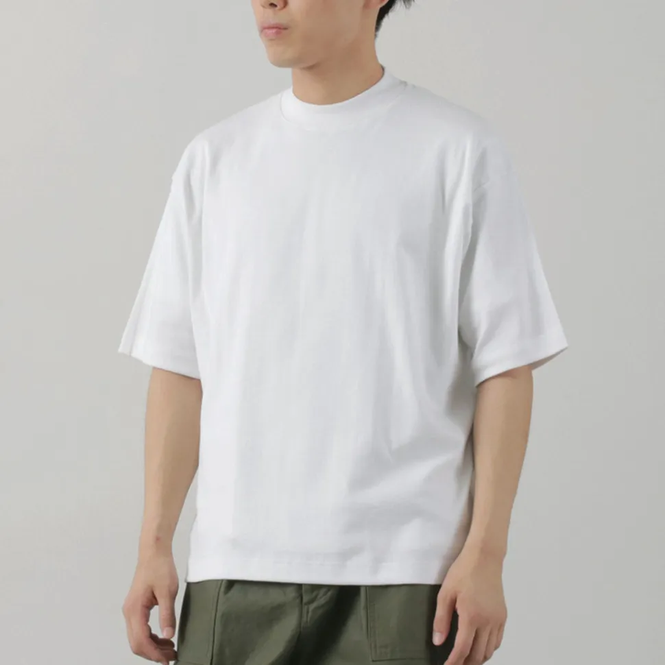 GICIPI / VONGOLA Mock Neck Relaxed Fit Milled T-Shirt