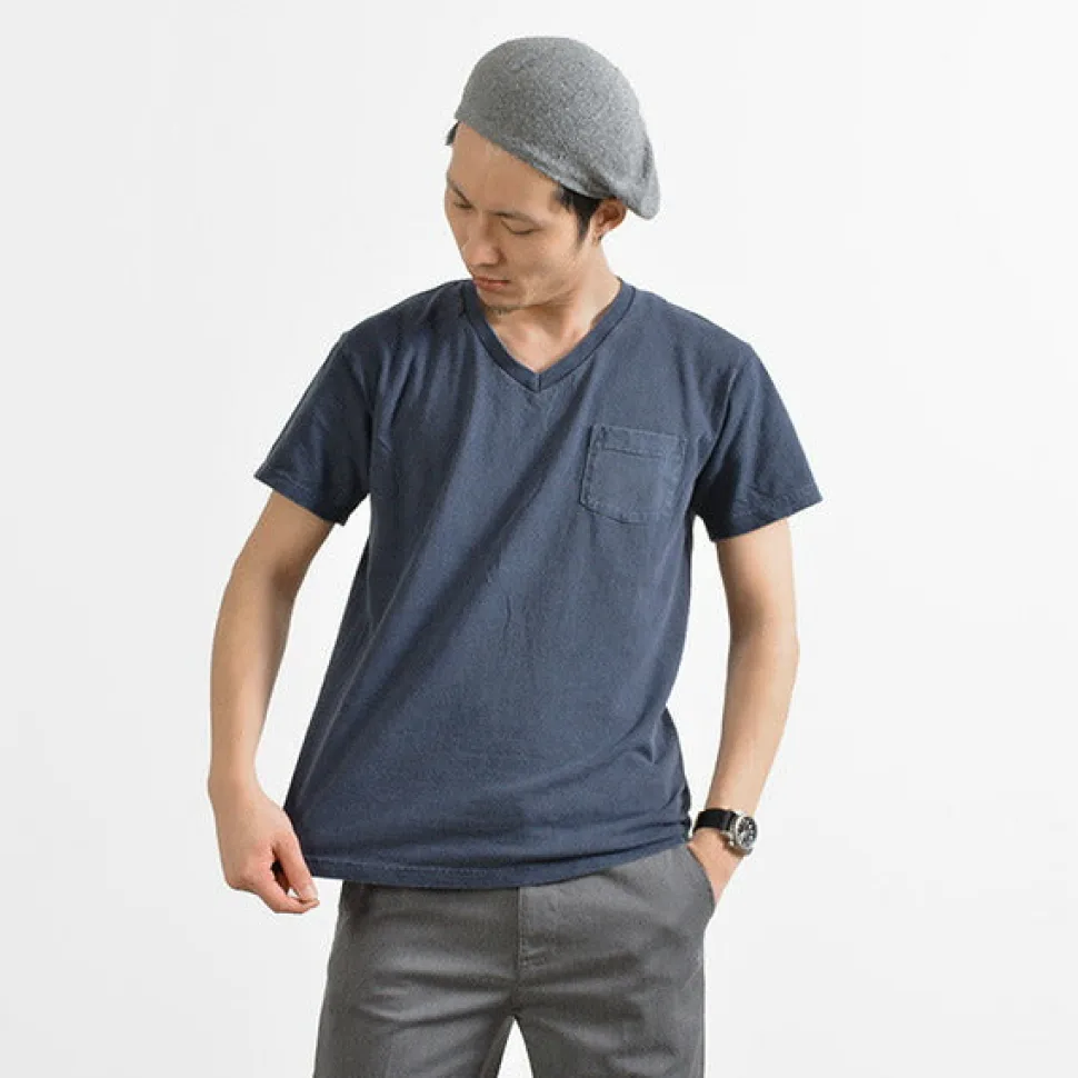 GOOD ON / GOST1408 Short sleeve V-neck pocket T-shirt