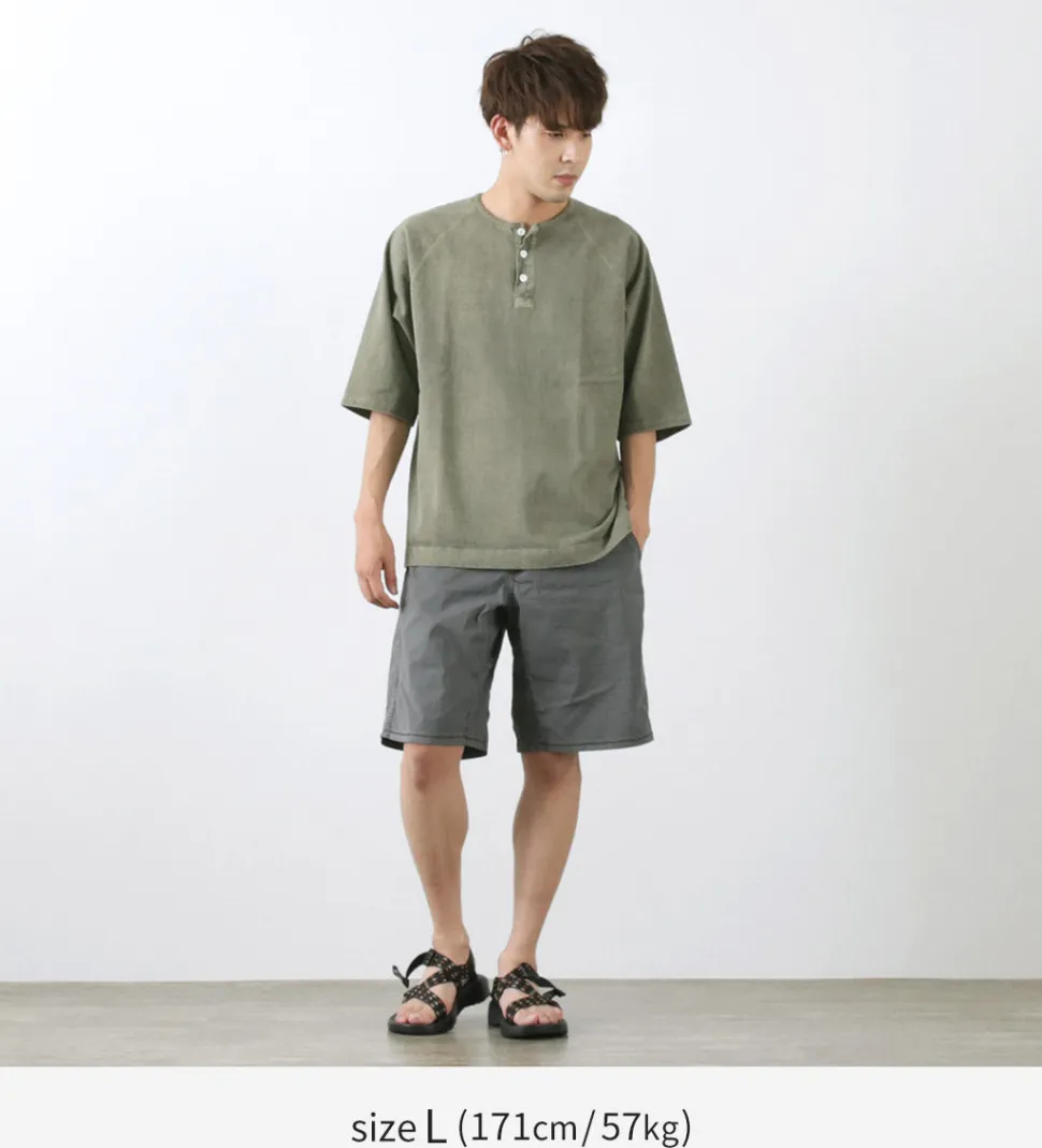 GOOD ON / Half Sleeve Heavy Retro Henry Neck T-Shirt