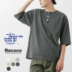 GOOD ON / Half Sleeve Heavy Retro Henry Neck T-Shirt
