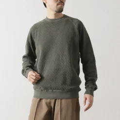 GOOD ON / Quilted Long Sleeve Raglan Crewneck Shirt Photoelectron