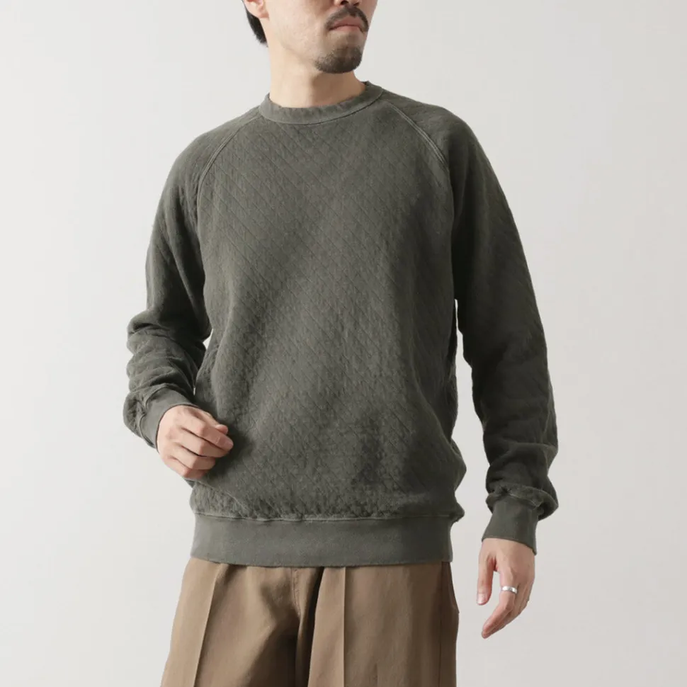 GOOD ON / Quilted Long Sleeve Raglan Crewneck Shirt Photoelectron