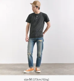 GOOD ON / Short sleeve henley neck T-shirt
