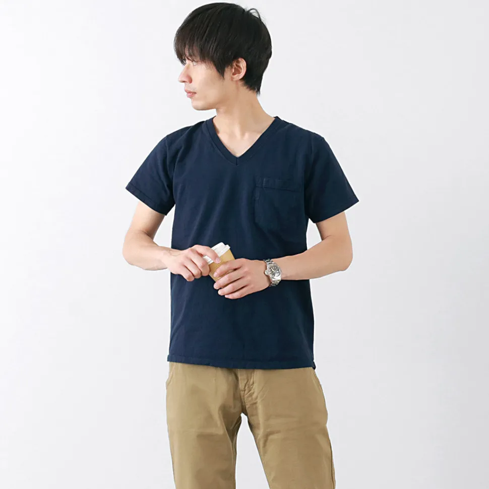 GOODWEAR / Coded short sleeve V-neck pocket T-shirt